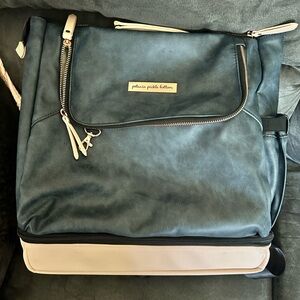 Petunia Pickle Bottom Navy Blue and Light Pink Diaper Backpack